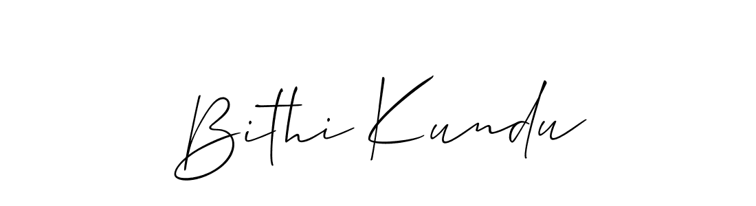 Create a beautiful signature design for name Bithi Kundu. With this signature (Allison_Script) fonts, you can make a handwritten signature for free. Bithi Kundu signature style 2 images and pictures png