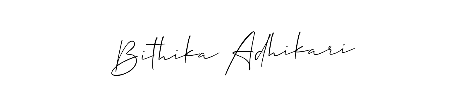 Also You can easily find your signature by using the search form. We will create Bithika Adhikari name handwritten signature images for you free of cost using Allison_Script sign style. Bithika Adhikari signature style 2 images and pictures png