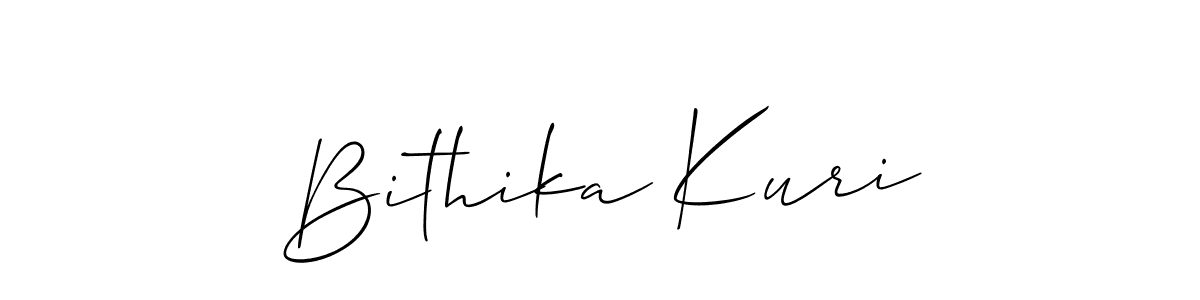 You should practise on your own different ways (Allison_Script) to write your name (Bithika Kuri) in signature. don't let someone else do it for you. Bithika Kuri signature style 2 images and pictures png