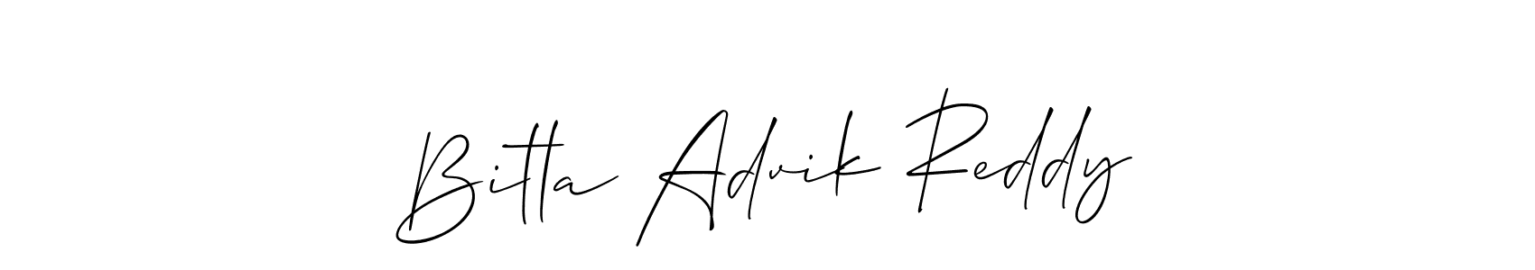 This is the best signature style for the Bitla Advik Reddy name. Also you like these signature font (Allison_Script). Mix name signature. Bitla Advik Reddy signature style 2 images and pictures png