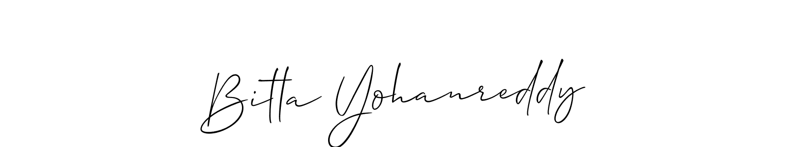 Allison_Script is a professional signature style that is perfect for those who want to add a touch of class to their signature. It is also a great choice for those who want to make their signature more unique. Get Bitla Yohanreddy name to fancy signature for free. Bitla Yohanreddy signature style 2 images and pictures png