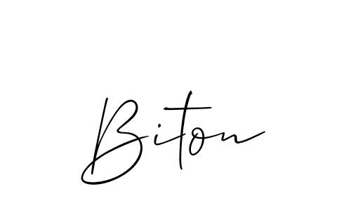 Make a beautiful signature design for name Biton. With this signature (Allison_Script) style, you can create a handwritten signature for free. Biton signature style 2 images and pictures png