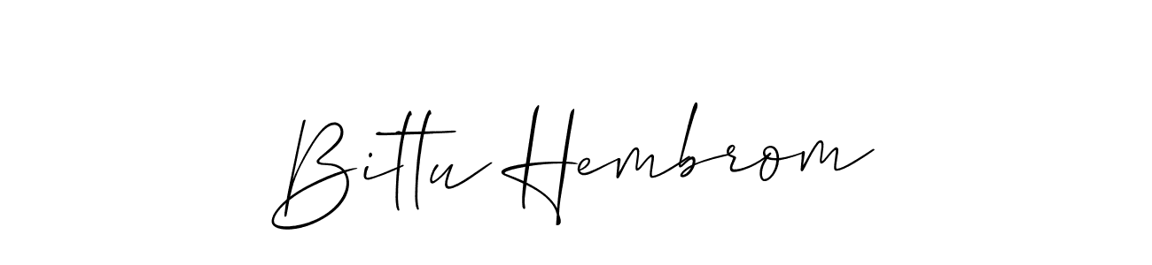 This is the best signature style for the Bittu Hembrom name. Also you like these signature font (Allison_Script). Mix name signature. Bittu Hembrom signature style 2 images and pictures png