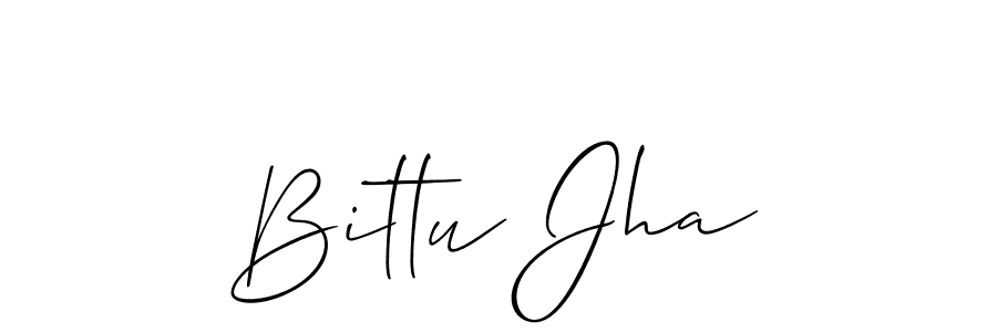 You should practise on your own different ways (Allison_Script) to write your name (Bittu Jha) in signature. don't let someone else do it for you. Bittu Jha signature style 2 images and pictures png