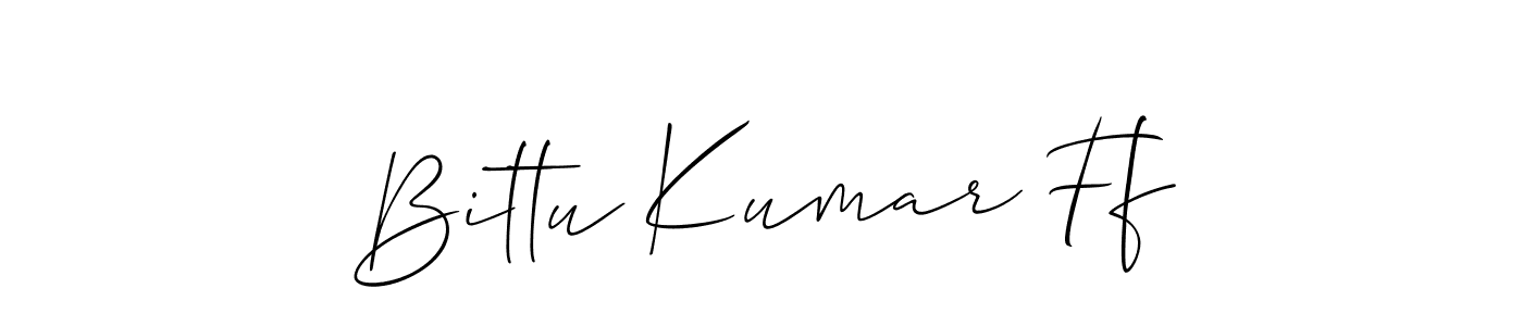 Make a beautiful signature design for name Bittu Kumar Ff. With this signature (Allison_Script) style, you can create a handwritten signature for free. Bittu Kumar Ff signature style 2 images and pictures png