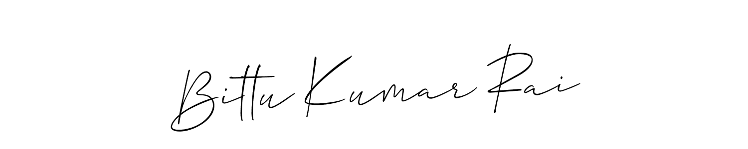 Allison_Script is a professional signature style that is perfect for those who want to add a touch of class to their signature. It is also a great choice for those who want to make their signature more unique. Get Bittu Kumar Rai name to fancy signature for free. Bittu Kumar Rai signature style 2 images and pictures png