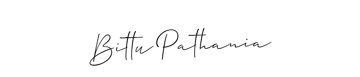 It looks lik you need a new signature style for name Bittu Pathania. Design unique handwritten (Allison_Script) signature with our free signature maker in just a few clicks. Bittu Pathania signature style 2 images and pictures png