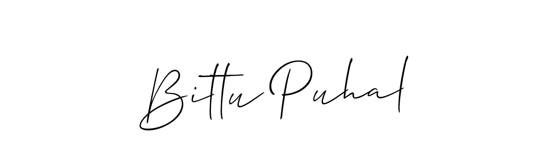 How to make Bittu Puhal signature? Allison_Script is a professional autograph style. Create handwritten signature for Bittu Puhal name. Bittu Puhal signature style 2 images and pictures png