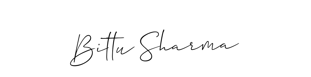 if you are searching for the best signature style for your name Bittu Sharma. so please give up your signature search. here we have designed multiple signature styles  using Allison_Script. Bittu Sharma signature style 2 images and pictures png