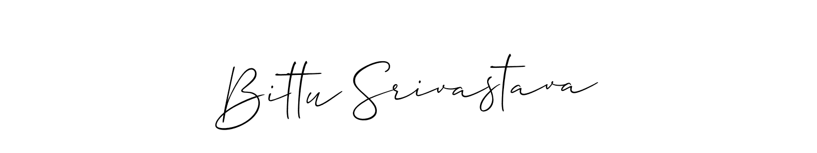 Allison_Script is a professional signature style that is perfect for those who want to add a touch of class to their signature. It is also a great choice for those who want to make their signature more unique. Get Bittu Srivastava name to fancy signature for free. Bittu Srivastava signature style 2 images and pictures png