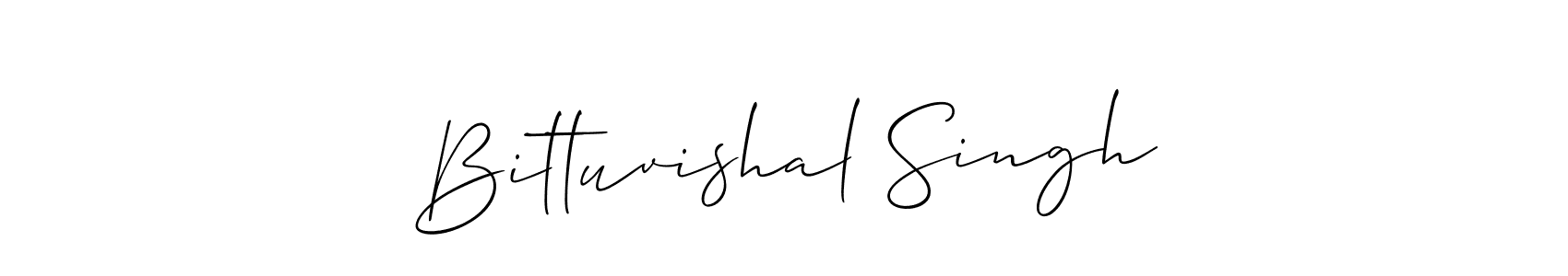 if you are searching for the best signature style for your name Bittuvishal Singh. so please give up your signature search. here we have designed multiple signature styles  using Allison_Script. Bittuvishal Singh signature style 2 images and pictures png