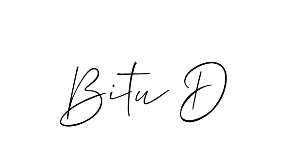 Make a short Bitu D signature style. Manage your documents anywhere anytime using Allison_Script. Create and add eSignatures, submit forms, share and send files easily. Bitu D signature style 2 images and pictures png