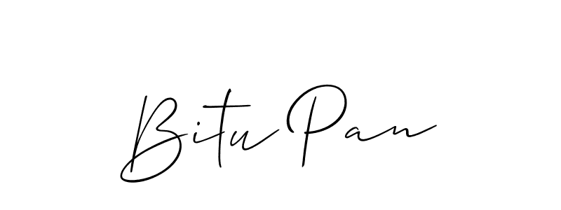 Bitu Pan stylish signature style. Best Handwritten Sign (Allison_Script) for my name. Handwritten Signature Collection Ideas for my name Bitu Pan. Bitu Pan signature style 2 images and pictures png