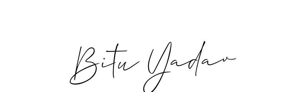Design your own signature with our free online signature maker. With this signature software, you can create a handwritten (Allison_Script) signature for name Bitu Yadav. Bitu Yadav signature style 2 images and pictures png