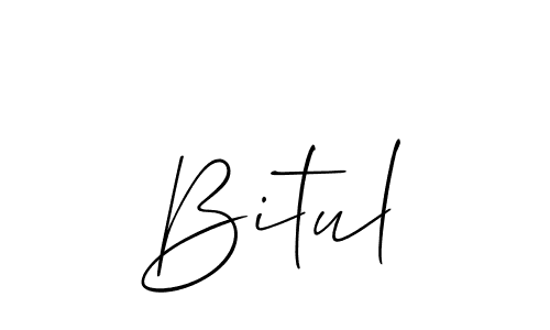 Create a beautiful signature design for name Bitul. With this signature (Allison_Script) fonts, you can make a handwritten signature for free. Bitul signature style 2 images and pictures png