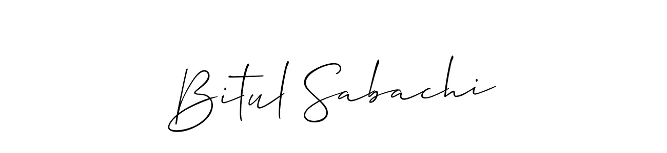 Use a signature maker to create a handwritten signature online. With this signature software, you can design (Allison_Script) your own signature for name Bitul Sabachi. Bitul Sabachi signature style 2 images and pictures png