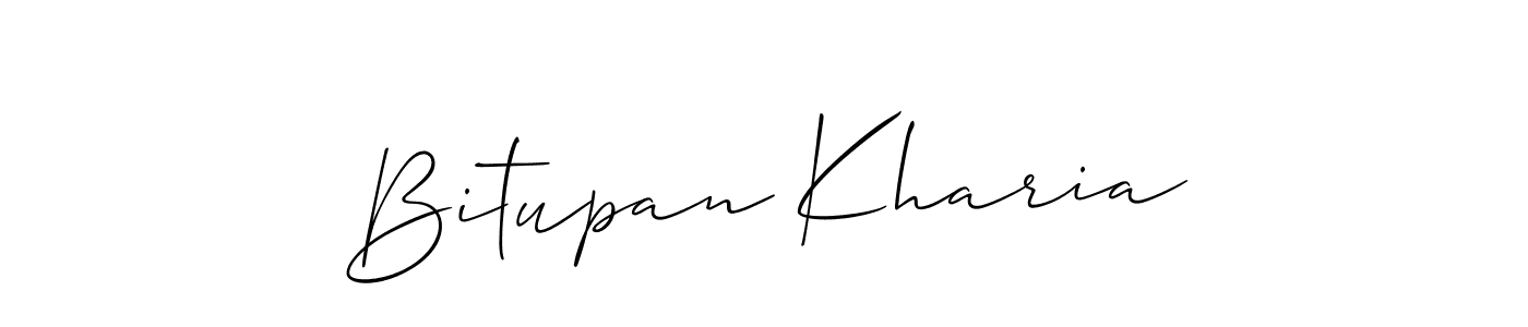 Create a beautiful signature design for name Bitupan Kharia. With this signature (Allison_Script) fonts, you can make a handwritten signature for free. Bitupan Kharia signature style 2 images and pictures png