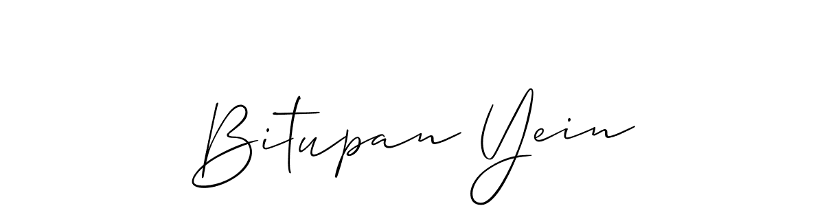 Use a signature maker to create a handwritten signature online. With this signature software, you can design (Allison_Script) your own signature for name Bitupan Yein. Bitupan Yein signature style 2 images and pictures png