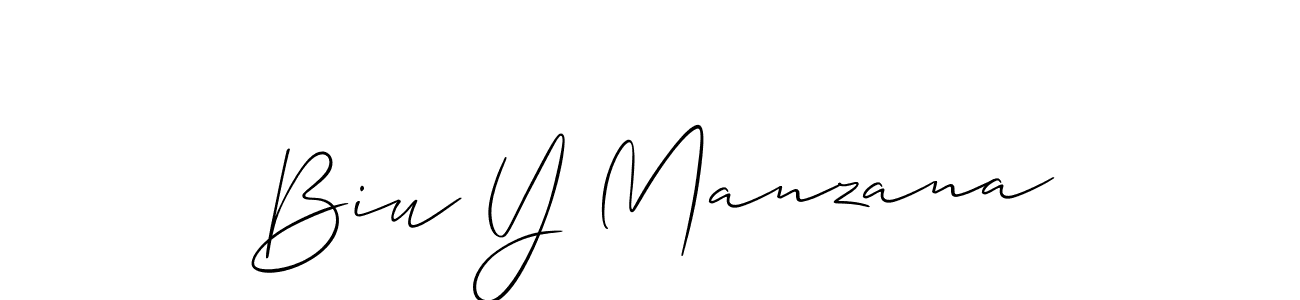 How to Draw Biu Y Manzana signature style? Allison_Script is a latest design signature styles for name Biu Y Manzana. Biu Y Manzana signature style 2 images and pictures png
