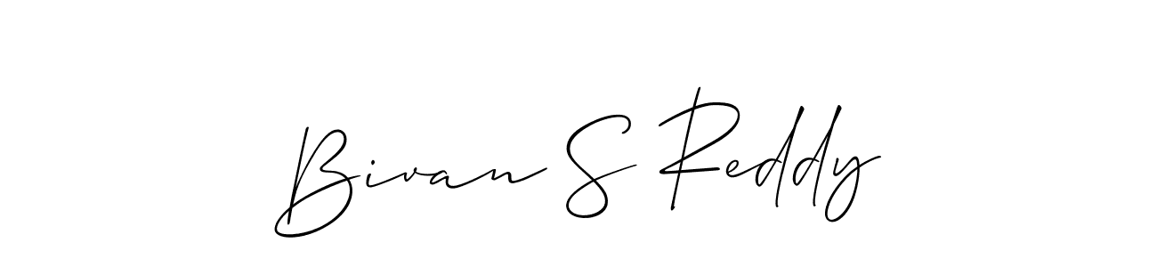 Create a beautiful signature design for name Bivan S Reddy. With this signature (Allison_Script) fonts, you can make a handwritten signature for free. Bivan S Reddy signature style 2 images and pictures png