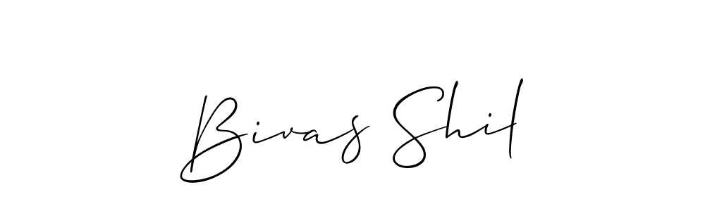 Make a beautiful signature design for name Bivas Shil. With this signature (Allison_Script) style, you can create a handwritten signature for free. Bivas Shil signature style 2 images and pictures png
