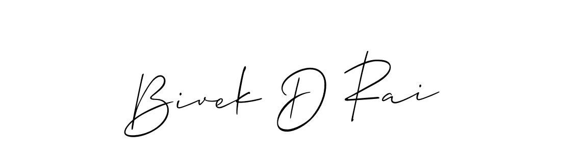 Create a beautiful signature design for name Bivek D Rai. With this signature (Allison_Script) fonts, you can make a handwritten signature for free. Bivek D Rai signature style 2 images and pictures png