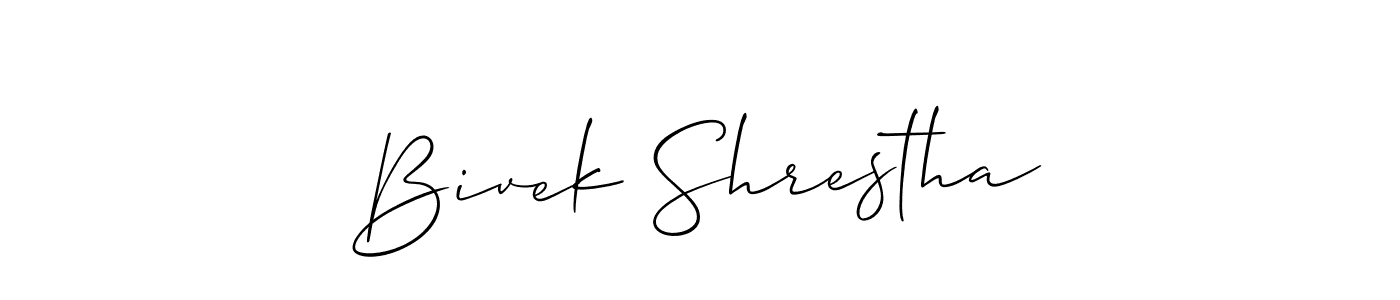 Also You can easily find your signature by using the search form. We will create Bivek Shrestha name handwritten signature images for you free of cost using Allison_Script sign style. Bivek Shrestha signature style 2 images and pictures png