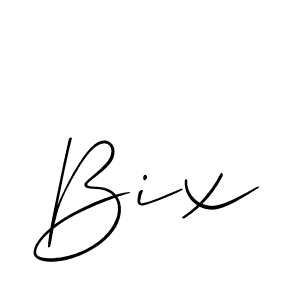 Make a beautiful signature design for name Bix. With this signature (Allison_Script) style, you can create a handwritten signature for free. Bix signature style 2 images and pictures png