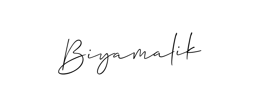 You should practise on your own different ways (Allison_Script) to write your name (Biyamalik) in signature. don't let someone else do it for you. Biyamalik signature style 2 images and pictures png