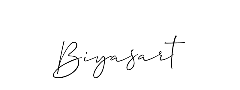 The best way (Allison_Script) to make a short signature is to pick only two or three words in your name. The name Biyasart include a total of six letters. For converting this name. Biyasart signature style 2 images and pictures png