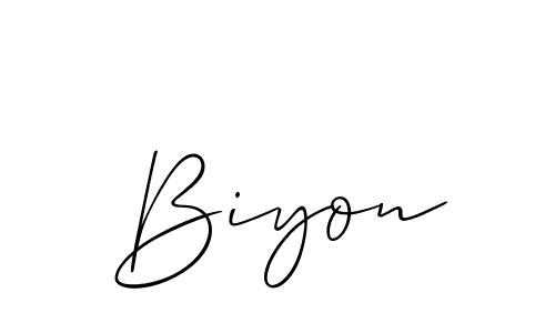 Once you've used our free online signature maker to create your best signature Allison_Script style, it's time to enjoy all of the benefits that Biyon name signing documents. Biyon signature style 2 images and pictures png