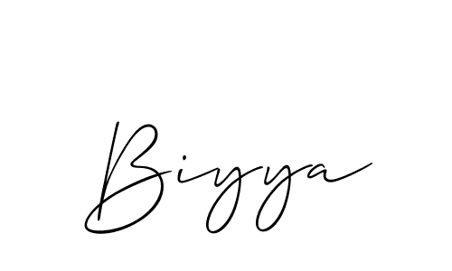 How to make Biyya signature? Allison_Script is a professional autograph style. Create handwritten signature for Biyya name. Biyya signature style 2 images and pictures png