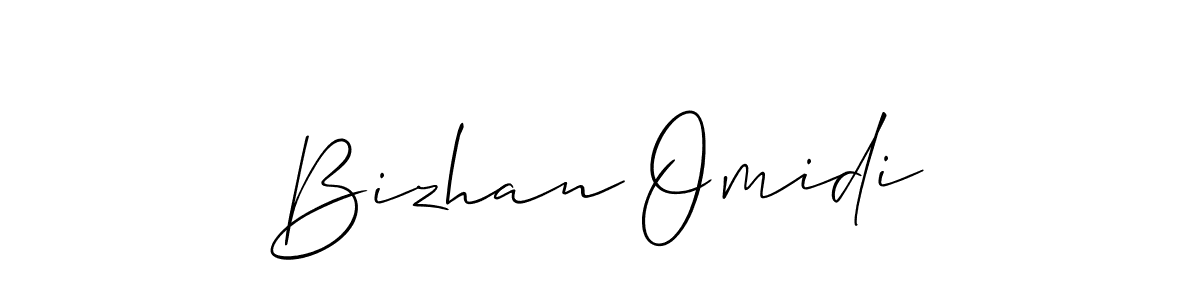 Also You can easily find your signature by using the search form. We will create Bizhan Omidi name handwritten signature images for you free of cost using Allison_Script sign style. Bizhan Omidi signature style 2 images and pictures png