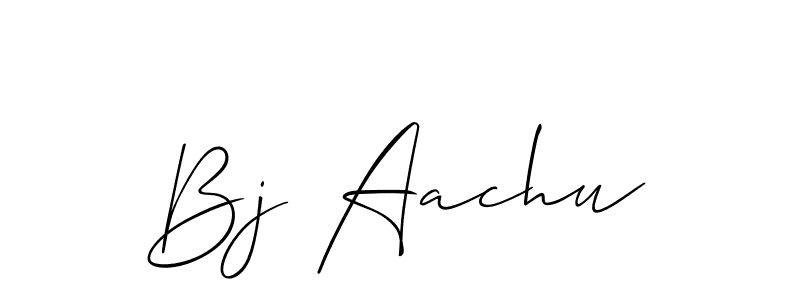 You should practise on your own different ways (Allison_Script) to write your name (Bj Aachu) in signature. don't let someone else do it for you. Bj Aachu signature style 2 images and pictures png