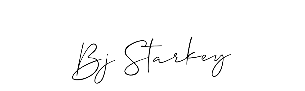 Design your own signature with our free online signature maker. With this signature software, you can create a handwritten (Allison_Script) signature for name Bj Starkey. Bj Starkey signature style 2 images and pictures png