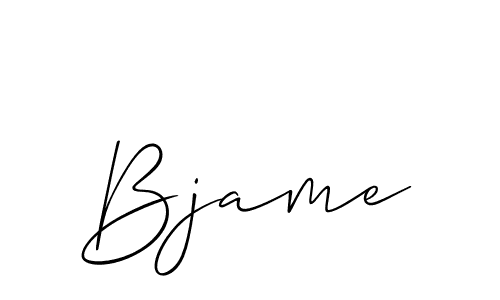 Use a signature maker to create a handwritten signature online. With this signature software, you can design (Allison_Script) your own signature for name Bjame. Bjame signature style 2 images and pictures png