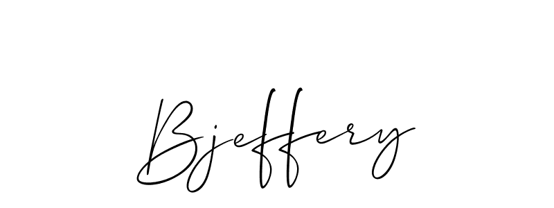 The best way (Allison_Script) to make a short signature is to pick only two or three words in your name. The name Bjeffery include a total of six letters. For converting this name. Bjeffery signature style 2 images and pictures png