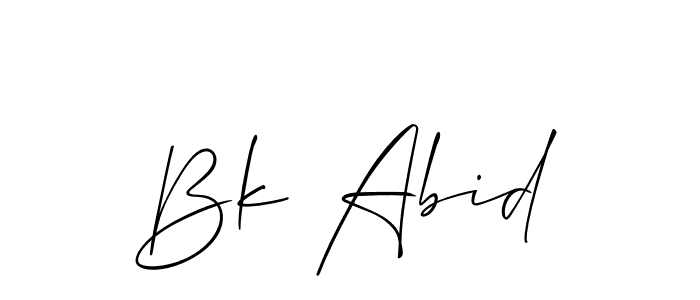 How to make Bk Abid signature? Allison_Script is a professional autograph style. Create handwritten signature for Bk Abid name. Bk Abid signature style 2 images and pictures png