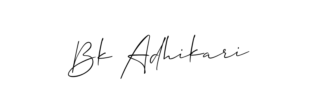 It looks lik you need a new signature style for name Bk Adhikari. Design unique handwritten (Allison_Script) signature with our free signature maker in just a few clicks. Bk Adhikari signature style 2 images and pictures png