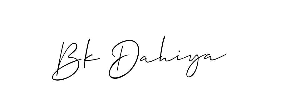 How to make Bk Dahiya signature? Allison_Script is a professional autograph style. Create handwritten signature for Bk Dahiya name. Bk Dahiya signature style 2 images and pictures png