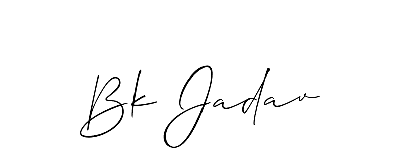 Create a beautiful signature design for name Bk Jadav. With this signature (Allison_Script) fonts, you can make a handwritten signature for free. Bk Jadav signature style 2 images and pictures png