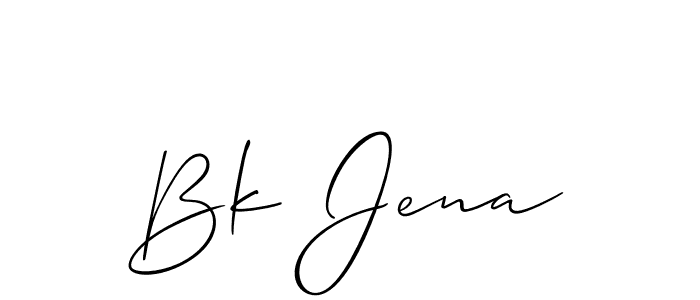 if you are searching for the best signature style for your name Bk Jena. so please give up your signature search. here we have designed multiple signature styles  using Allison_Script. Bk Jena signature style 2 images and pictures png