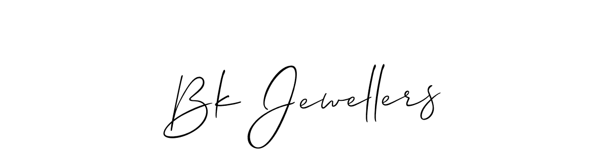 Make a beautiful signature design for name Bk Jewellers. With this signature (Allison_Script) style, you can create a handwritten signature for free. Bk Jewellers signature style 2 images and pictures png