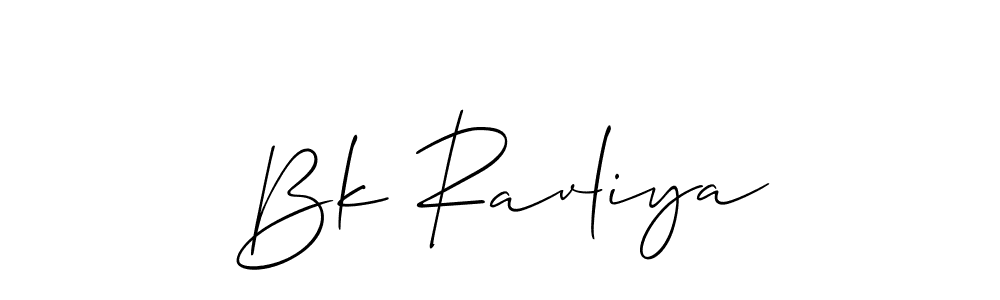 Create a beautiful signature design for name Bk Ravliya. With this signature (Allison_Script) fonts, you can make a handwritten signature for free. Bk Ravliya signature style 2 images and pictures png