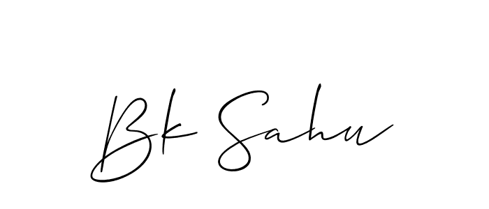 How to make Bk Sahu name signature. Use Allison_Script style for creating short signs online. This is the latest handwritten sign. Bk Sahu signature style 2 images and pictures png