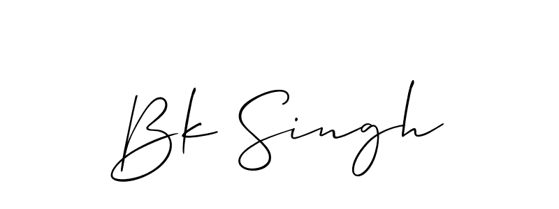 How to make Bk Singh name signature. Use Allison_Script style for creating short signs online. This is the latest handwritten sign. Bk Singh signature style 2 images and pictures png