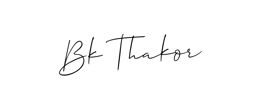 How to make Bk Thakor name signature. Use Allison_Script style for creating short signs online. This is the latest handwritten sign. Bk Thakor signature style 2 images and pictures png