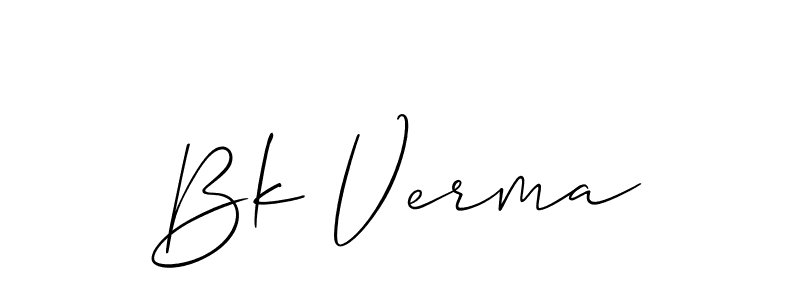 It looks lik you need a new signature style for name Bk Verma. Design unique handwritten (Allison_Script) signature with our free signature maker in just a few clicks. Bk Verma signature style 2 images and pictures png