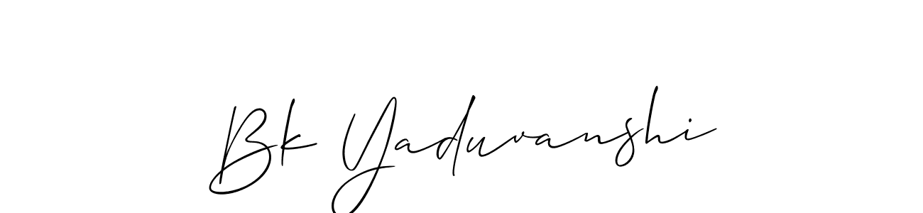 How to Draw Bk Yaduvanshi signature style? Allison_Script is a latest design signature styles for name Bk Yaduvanshi. Bk Yaduvanshi signature style 2 images and pictures png