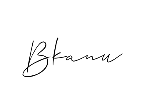 Allison_Script is a professional signature style that is perfect for those who want to add a touch of class to their signature. It is also a great choice for those who want to make their signature more unique. Get Bkanu name to fancy signature for free. Bkanu signature style 2 images and pictures png